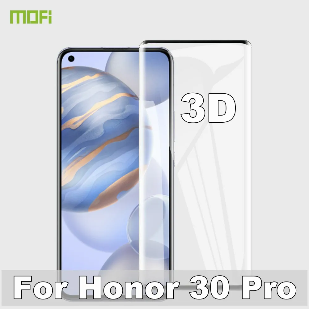 Изогнутое закаленное 3d стекло MOFi для Honor 30 Pro Защитная пленка huawei защита экрана