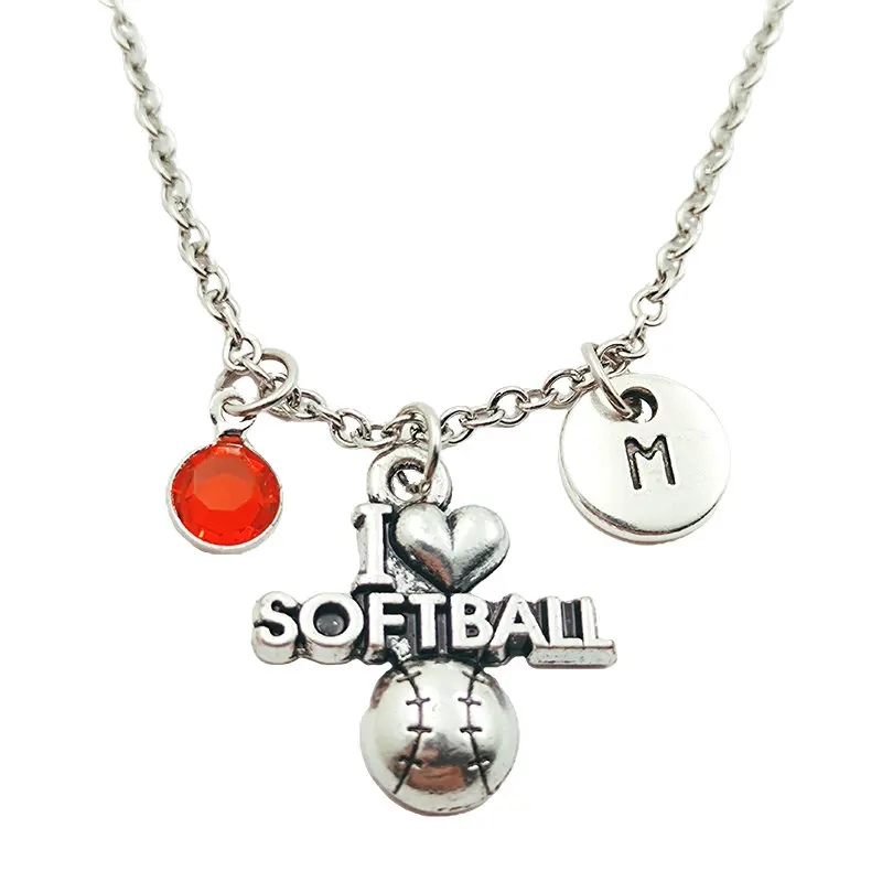 Love Softball Necklace Birthstone Creative Initial Letter Monogram Fashion Jewelry Women Christmas Gifts Accessories Pendants
Love Softball Necklace Birthstone Creative Initial Letter Monogram Fashion Jewelry Women Christmas Gifts Accessories Pendants