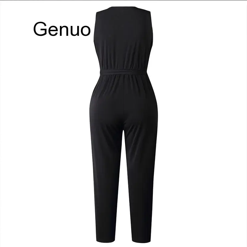 Fashion Lace Women Jumpsuit With Belt Sleeveless Summer New Casual V-neck Solid Women Black Jumpsuits Fashion Female Pants
Fashion Lace Women Jumpsuit With Belt Sleeveless Summer New Casual V-neck Solid Women Black Jumpsuits Fashion Female Pants