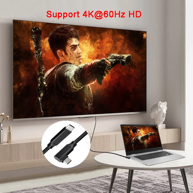 Изогнутый кабель usb 3.2 Type-C 100 Вт PD 5 А 4K при 60 Гц 20 Гбит/с USB-C Gen 2 шнур для Macbook Pro Nintendo
