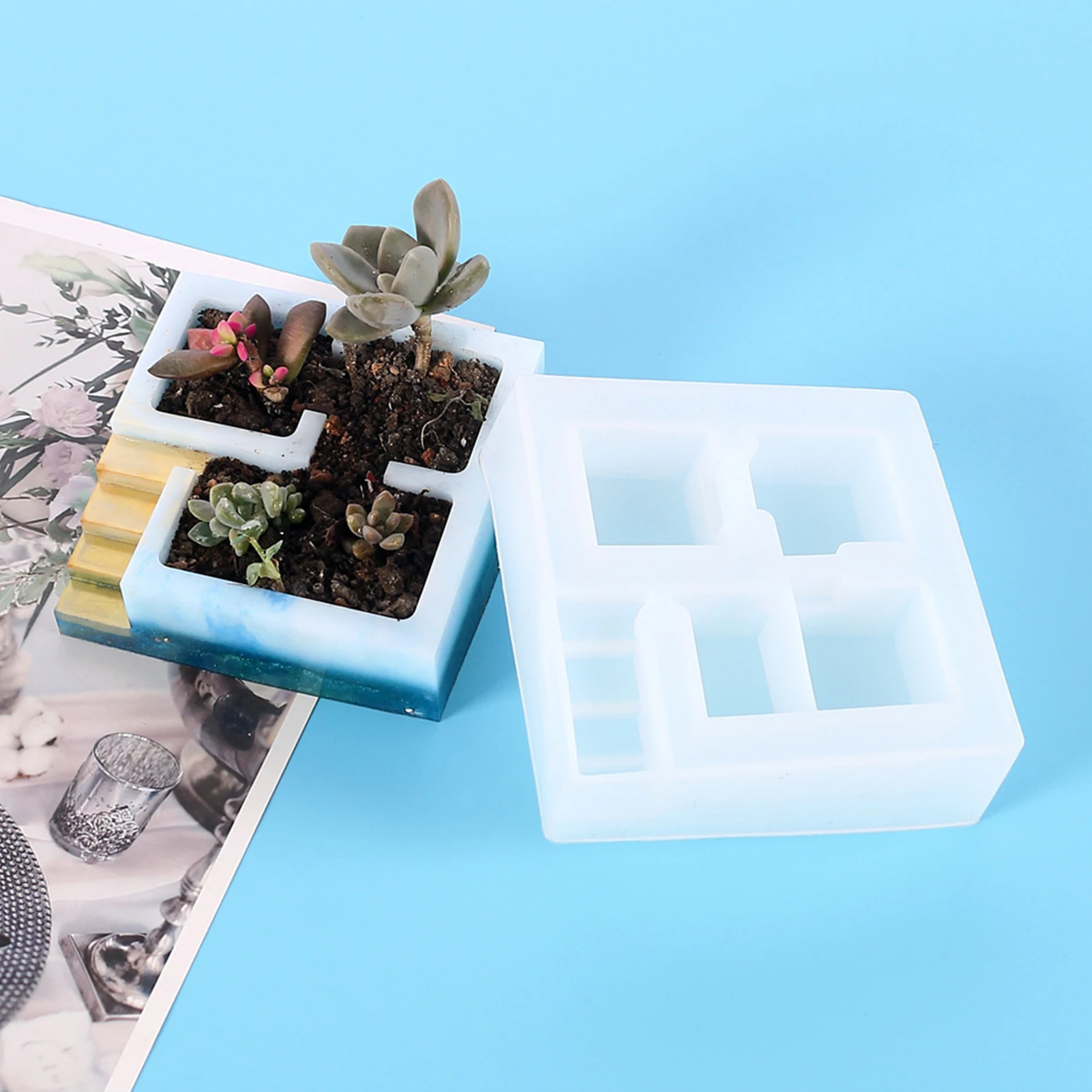 New Silicone Mold For Succulent Plants Concrete Square Round With Stairs Desktop Bonsai Flower Pot Mold Handmade Home Decor
New Silicone Mold For Succulent Plants Concrete Square Round With Stairs Desktop Bonsai Flower Pot Mold Handmade Home Decor