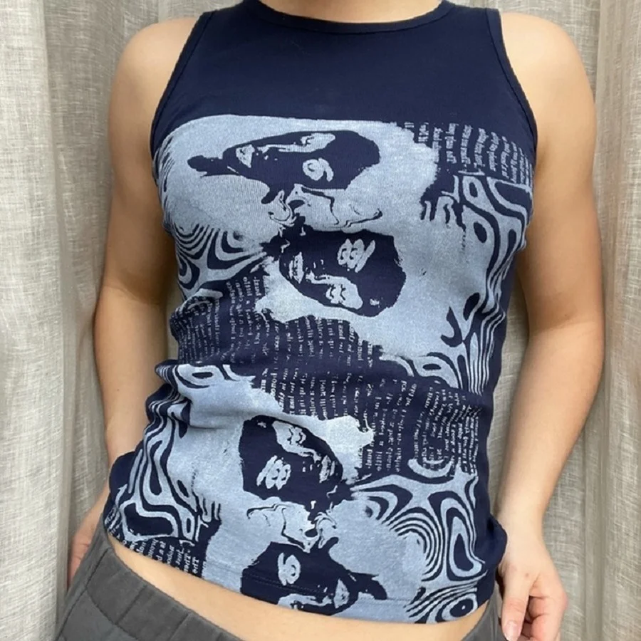 BoozRey Y2k Women's T-shirt 2021 Summer Sleeveless Slim Avatar Print Mini Vest Street Short Round Neck Pullover T-shirt
BoozRey Y2k Women's T-shirt 2021 Summer Sleeveless Slim Avatar Print Mini Vest Street Short Round Neck Pullover T-shirt