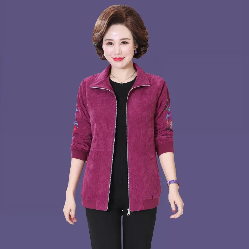Middle-Aged And Elderly Women's Casual Jacket New Mother Spring Autumn Coat Large Size 5XL Corduroy Loose Female Outwear L452
Middle-Aged And Elderly Women's Casual Jacket New Mother Spring Autumn Coat Large Size 5XL Corduroy Loose Female Outwear L452