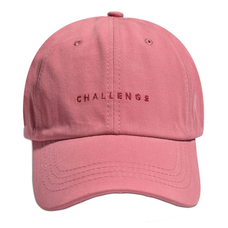 

Korean Style Women Men Challenge Letters Embroidery Baseball Cap Simple Solid Color Hip Hop Summer Visors Adjustable Snapback Tr