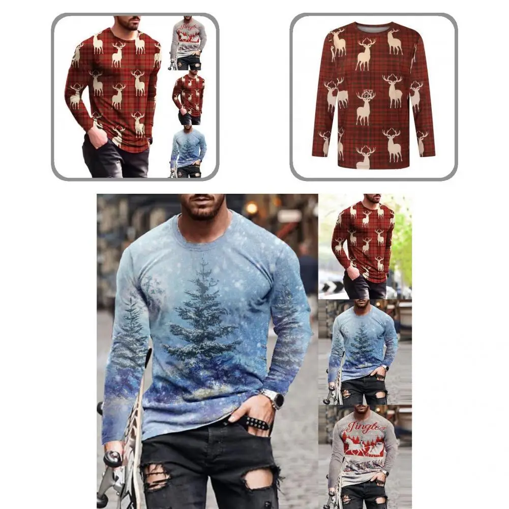 Round Neck Stylish Casual Male Top Elk Autumn T-shirt Great Stitching for New Year
Round Neck Stylish Casual Male Top Elk Autumn T-shirt Great Stitching for New Year