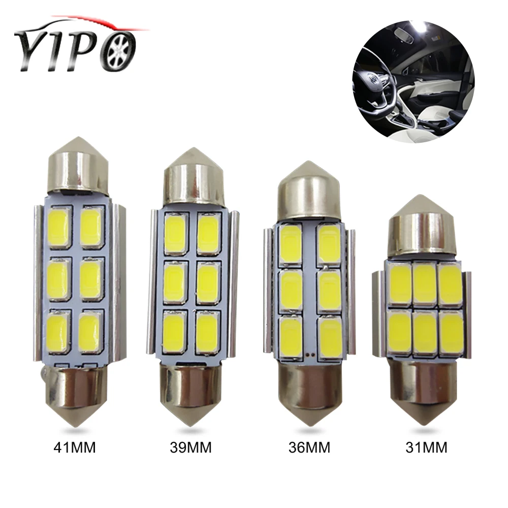 4X гирлянда светодиодный 31 мм 36 39 42 C10W C5W лампы 5630 6SMD авто Интерьер readling номерного