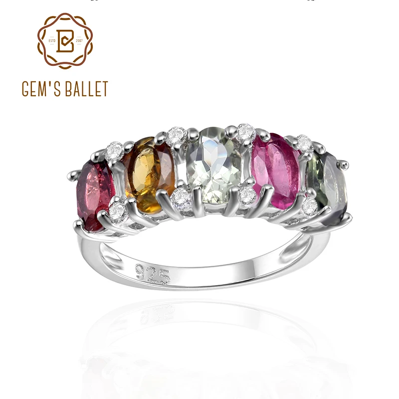 GEM'S BALLET 925 Sterling Silver Wedding Bands Ring Natural Tourmaline Gamstone Ring For Women Wedding Fine Jewelry 2021 NEW
GEM'S BALLET 925 Sterling Silver Wedding Bands Ring Natural Tourmaline Gamstone Ring For Women Wedding Fine Jewelry 2021 NEW