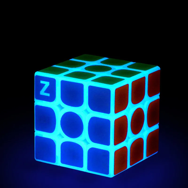ZCUBE светящийся в темноте магический куб 3x3x3 матовая наклейка синяя светящаяся