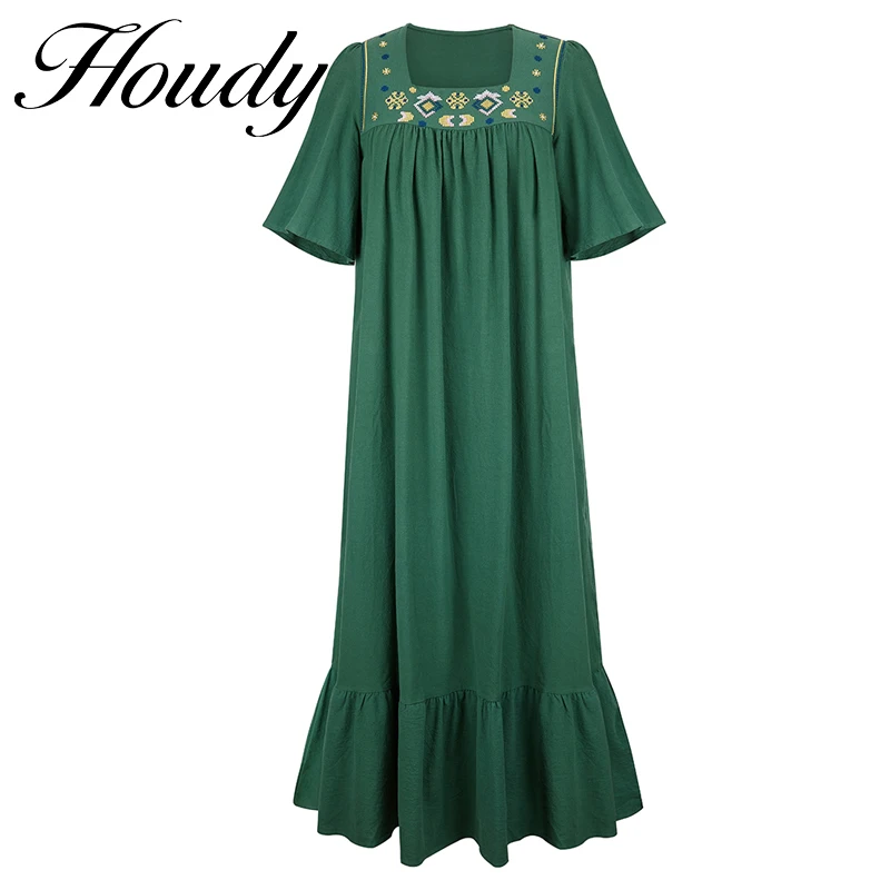 Woman 2021 Summer Pure Color Dress Fashion Embroidery Dress Women Short Sleeve Vintage Casual Loose Large Bridesmaid Dresses
Woman 2021 Summer Pure Color Dress Fashion Embroidery Dress Women Short Sleeve Vintage Casual Loose Large Bridesmaid Dresses