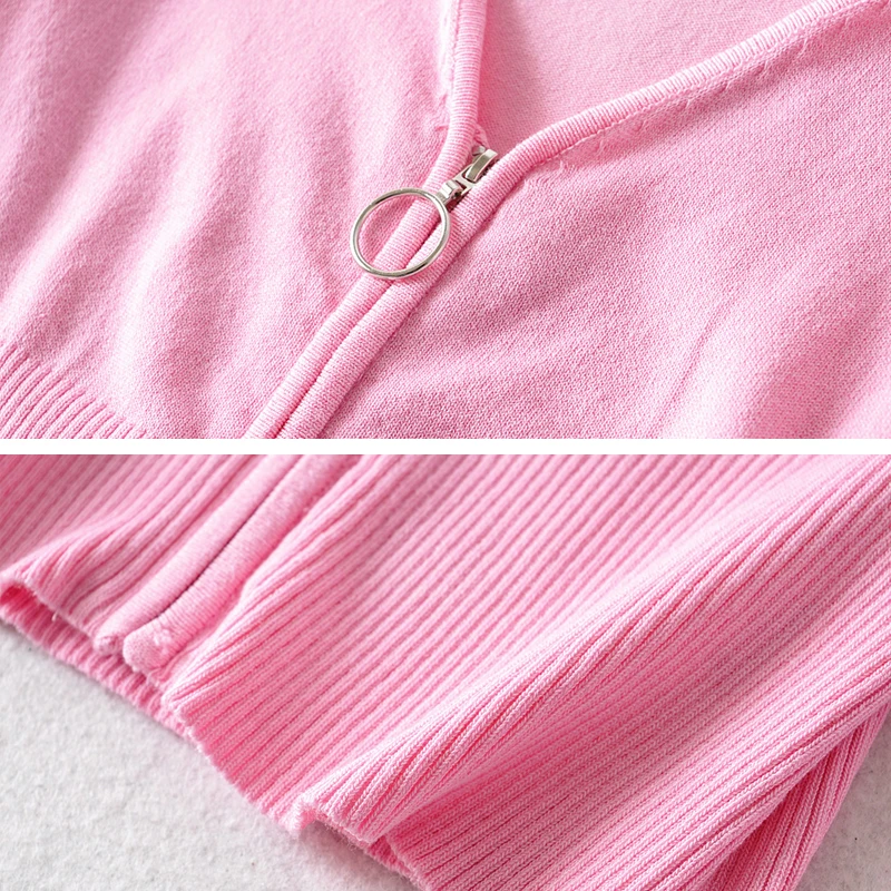 High street Ribbed knitted crop tops cardigan women 2020 Autumn Solid hot stretch Slim Basic V-neck Zipper Sweater INKEO 9T118
High street Ribbed knitted crop tops cardigan women 2020 Autumn Solid hot stretch Slim Basic V-neck Zipper Sweater INKEO 9T118