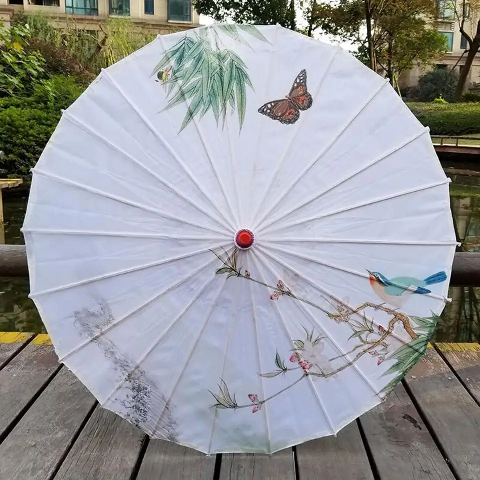 Зонт женский из шелковой ткани декоративный бумажный в китайском стиле с