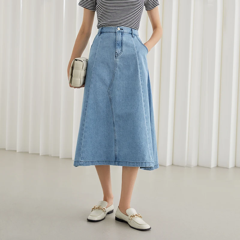 FANSILANEN Office Lady Blue Denim Skirt A-line High Waist Skirt Women Summer 2021 New Blue A-line Long Skirt Women Clothes
FANSILANEN Office Lady Blue Denim Skirt A-line High Waist Skirt Women Summer 2021 New Blue A-line Long Skirt Women Clothes