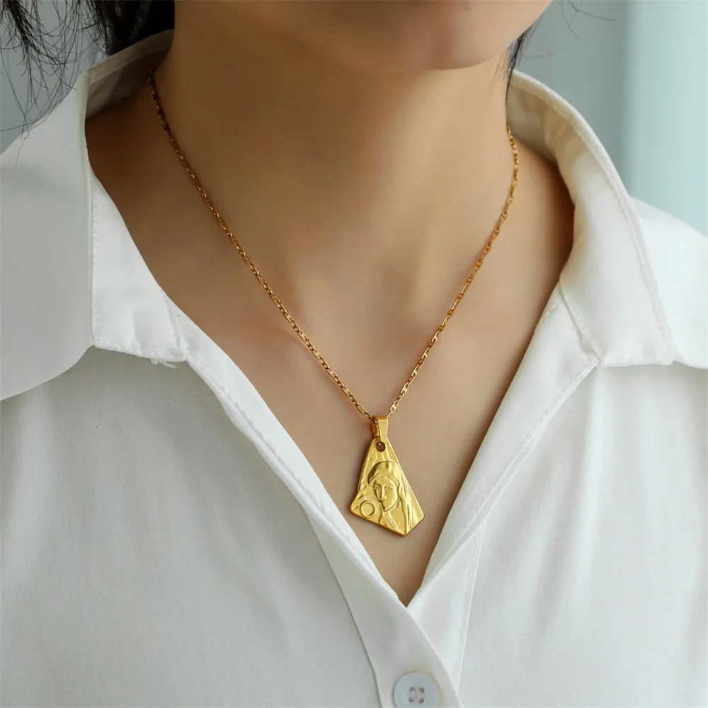 316L Stainless Titanium Irregular Geometric Beauty Head Pendant Fashion Vacuum Gold Plated Necklace Not Fade
316L Stainless Titanium Irregular Geometric Beauty Head Pendant Fashion Vacuum Gold Plated Necklace Not Fade
