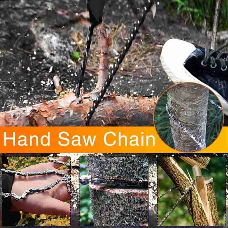 24 Inch Chain Wire Saw Portable Outdoor Travel Emergency Survival Hand Zipper Saws Garden Fast And Efficient Cutting Knife Tool |