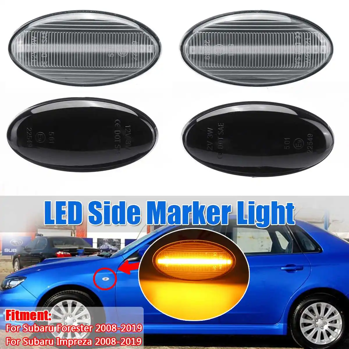 Pair LED Side Maker Lights for Subaru Impreza Wrx Sti Subaru Forest 2008-2019 Turn Signal Indicator Light Side Repeater Lamp 
Pair LED Side Maker Lights for Subaru Impreza Wrx Sti Subaru Forest 2008-2019 Turn Signal Indicator Light Side Repeater Lamp
