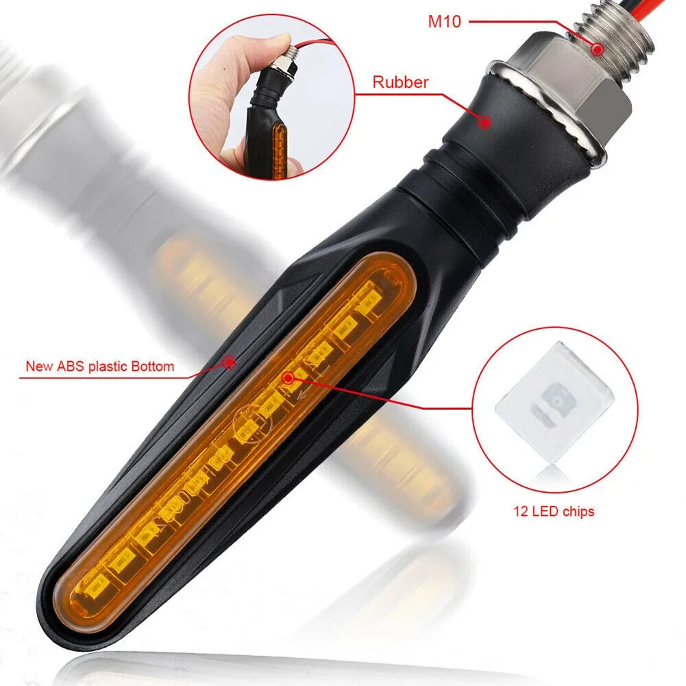 LED Indicator Lights Low Power Consumption Turn Signal Motorcycle 2pcs Set
