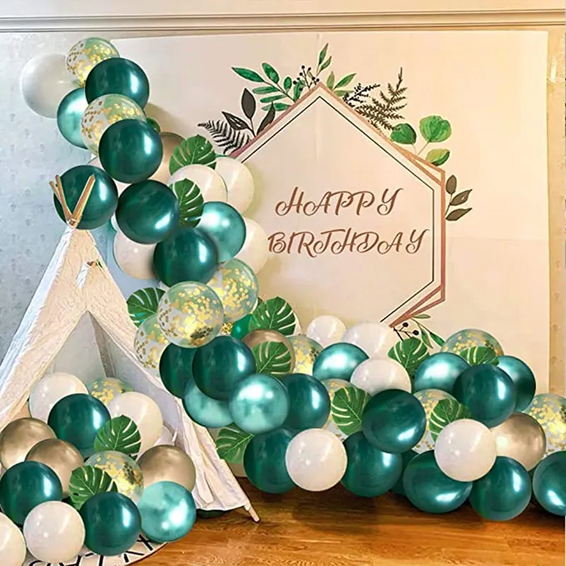 50pcs Forest Party Palm Leaves Balloon Chain Set Spring Picnic Theme Party Decor Dark Green Balloon Series Background Layout 
50pcs Forest Party Palm Leaves Balloon Chain Set Spring Picnic Theme Party Decor Dark Green Balloon Series Background Layout