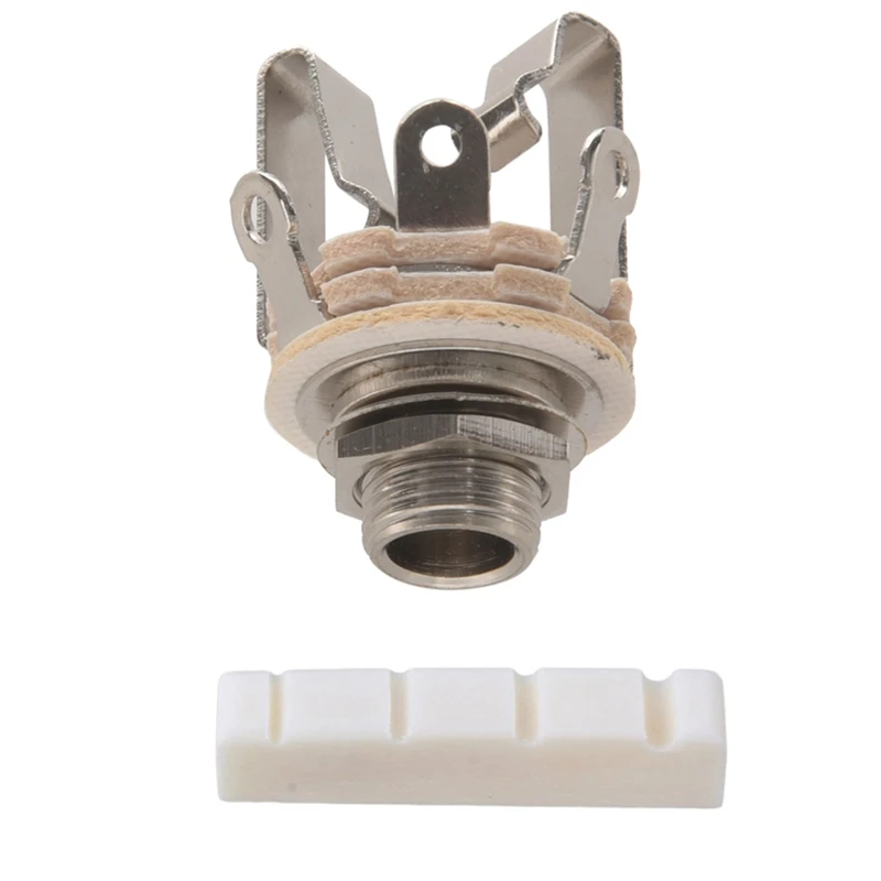 1 Pcs Bass Bone Nut 4 String Replacement (38 X 6 mm, Unbleached) & 6Pcs Electric Guitar Bass Stereo Jack 6.3mm
1 Pcs Bass Bone Nut 4 String Replacement (38 X 6 mm, Unbleached) & 6Pcs Electric Guitar Bass Stereo Jack 6.3mm
