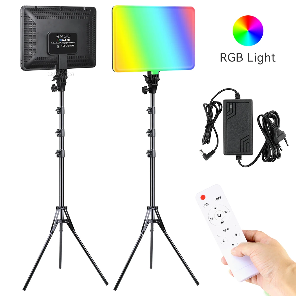 

14inch RGBW Video Light Panel EU Plug 3000K-6500K RGB Photography Lighting Remote Control For Live Streaming Photo Studio Lamp