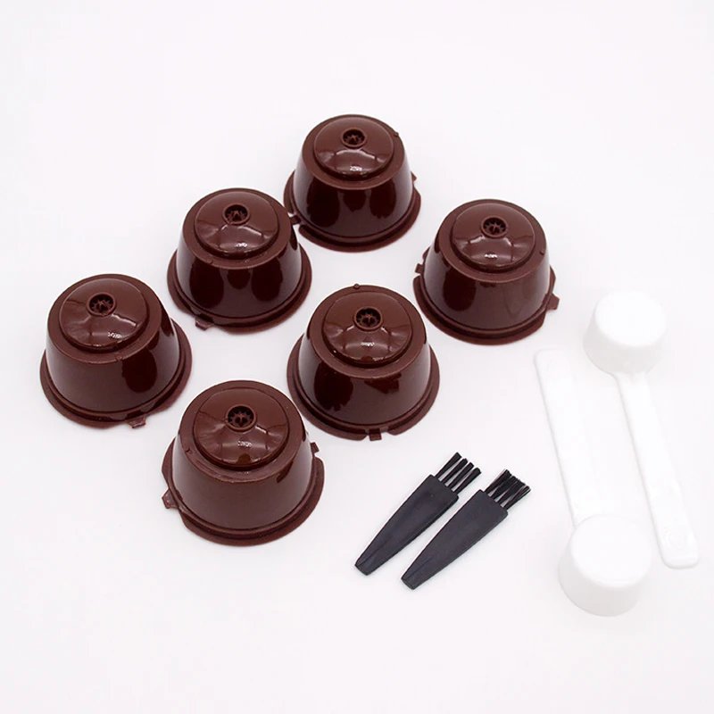 6pcs Reusable Coffee Filter Cup Coffee Capsule Cup Suitable for Nespresso Dolce Gusto with Spoon Brush Kitchen Accessories
6pcs Reusable Coffee Filter Cup Coffee Capsule Cup Suitable for Nespresso Dolce Gusto with Spoon Brush Kitchen Accessories
