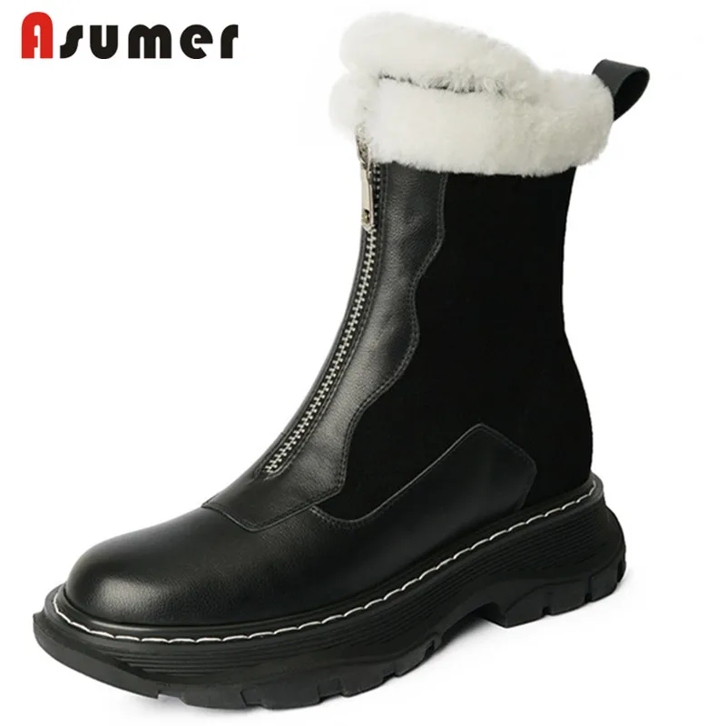 ASUMER Genuine Leather Shoes 2021 Newest Winter Snow Boots Women Top Quality Keep Warm Casual Shoes Women Ankle Boots
ASUMER Genuine Leather Shoes 2021 Newest Winter Snow Boots Women Top Quality Keep Warm Casual Shoes Women Ankle Boots