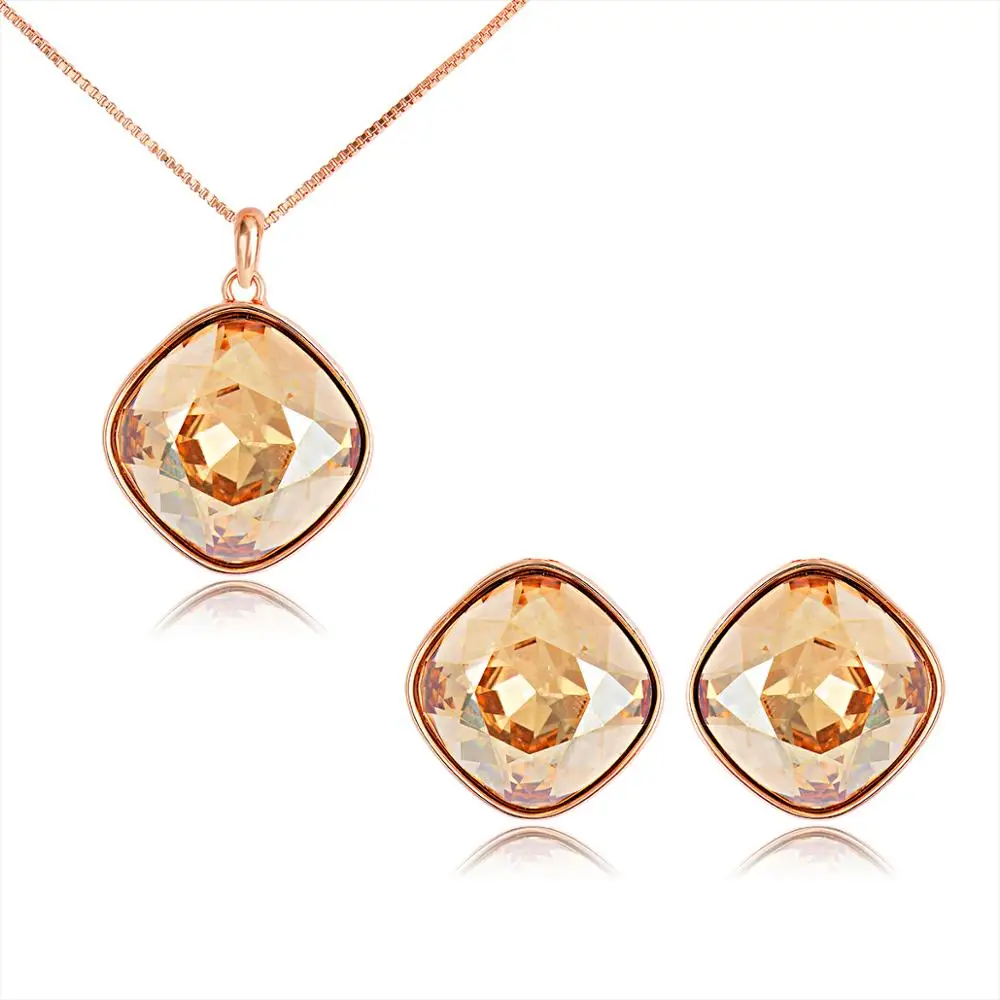 Viennois Fashion Jewelry Sets For Woman Orange Cubic Zirconia Geometric Necklace Pendant Earrings Set Bridal Wedding Gift
Viennois Fashion Jewelry Sets For Woman Orange Cubic Zirconia Geometric Necklace Pendant Earrings Set Bridal Wedding Gift