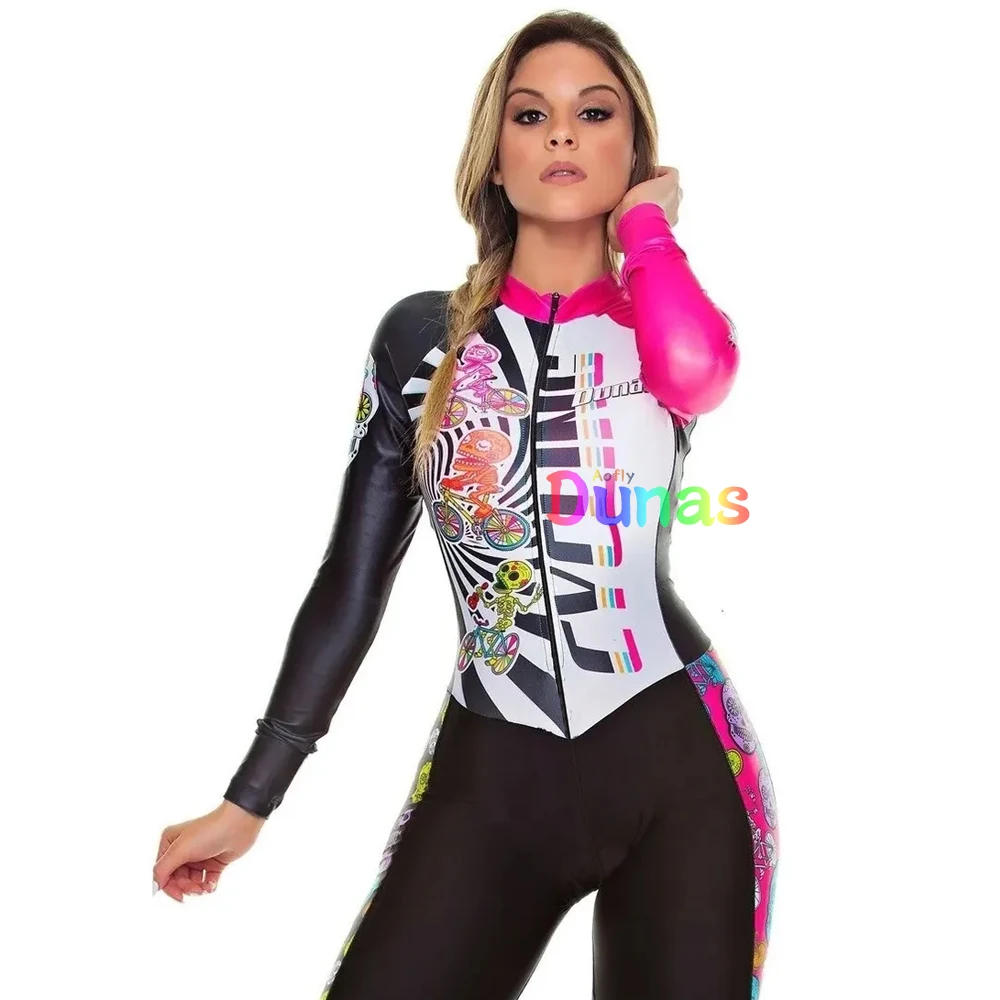 Комбинезон женский с длинным рукавом комплект велосипедной одежды Dunas | Спорт и