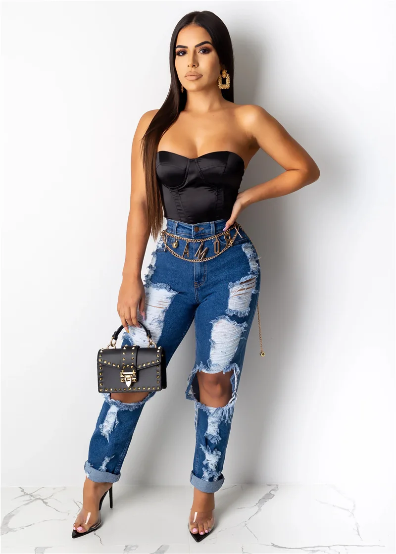 Ladies Big Ripped Jeans Fashion Foreign Trade Beggar Pants Ripped Feet Women's Pants
Ladies Big Ripped Jeans Fashion Foreign Trade Beggar Pants Ripped Feet Women's Pants