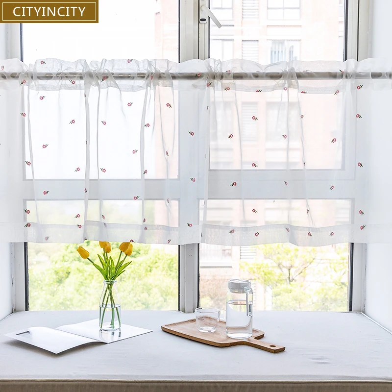 CITYINCITY Half Curtain for kitchen flower Transparent Sheer Tulle Short door Curtain for bar Home Decor Customized
CITYINCITY Half Curtain for kitchen flower Transparent Sheer Tulle Short door Curtain for bar Home Decor Customized