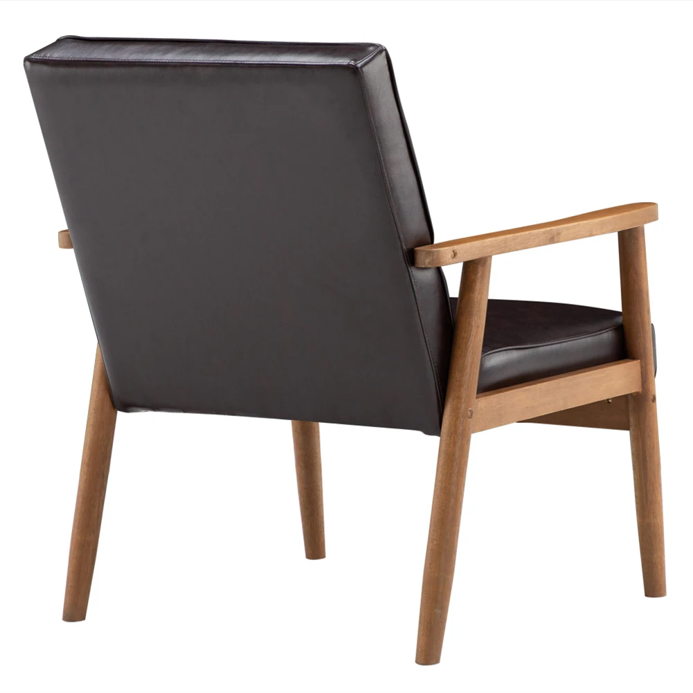 Retro Modern Wooden Single Chair Brown PU Living Room Furniture Brown PU Modern and Simple Design Sofa
Retro Modern Wooden Single Chair Brown PU Living Room Furniture Brown PU Modern and Simple Design Sofa