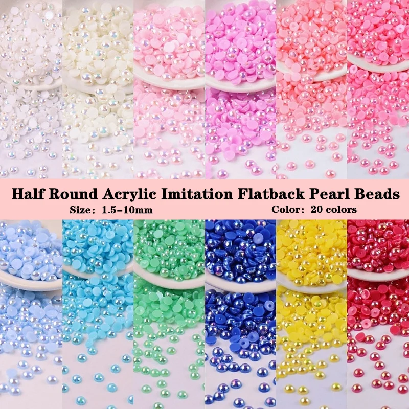 Mulit Marcroon Half Round AB Pearl Beads For Jewelry Making Flat Back Scrapbook Beads DIY Nail Craft Pearls Clothing Accessories
Mulit Marcroon Half Round AB Pearl Beads For Jewelry Making Flat Back Scrapbook Beads DIY Nail Craft Pearls Clothing Accessories