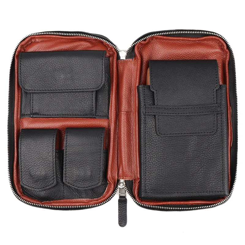 Leather cigar case portable anti pressure zipper cigar case cigar scissors lighter cigar knife cigarette case storage case
Leather cigar case portable anti pressure zipper cigar case cigar scissors lighter cigar knife cigarette case storage case