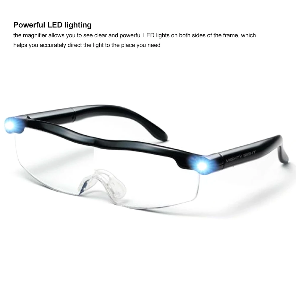 USB Mighty Sight LED Light Glasses Presbyopia Magnifier Luminous Night Vision Magnifying Eyewear Glasses 160% Magnification CSV
USB Mighty Sight LED Light Glasses Presbyopia Magnifier Luminous Night Vision Magnifying Eyewear Glasses 160% Magnification CSV