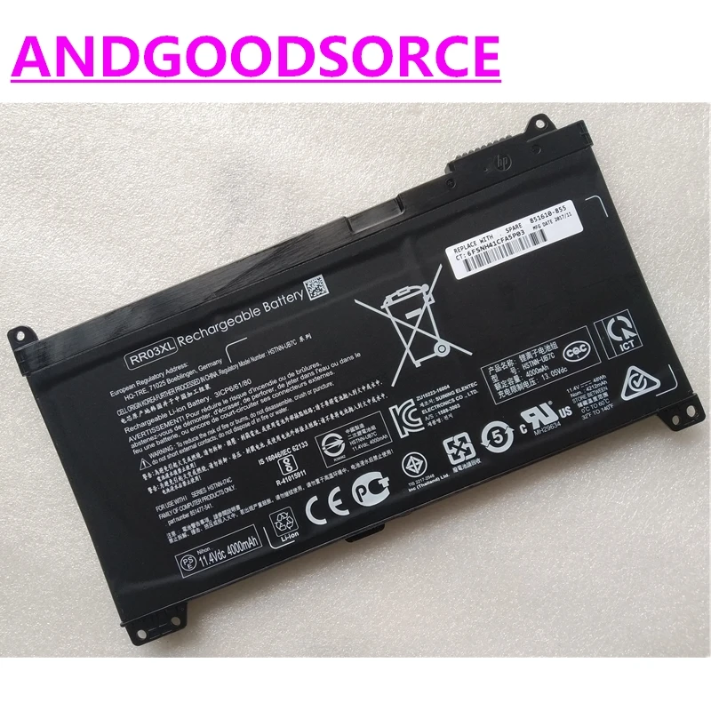 Original RR03XL Laptop Battery For HP ProBook 430 440 450 455 470 G4 MT20 HSTNN-UB7C LB71 PB6W HSTNN-Q01C Q03C Q06C 851610-850
Original RR03XL Laptop Battery For HP ProBook 430 440 450 455 470 G4 MT20 HSTNN-UB7C LB71 PB6W HSTNN-Q01C Q03C Q06C 851610-850