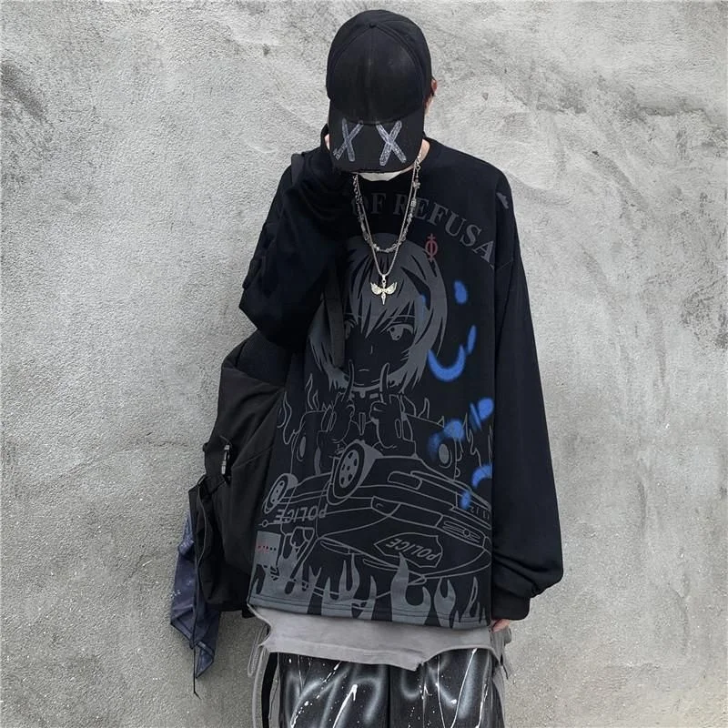 T-shirt Men And Women New Retro High Street Dark School Students Secondary Anime Printing Hip Hop Long Sleeve Harajuku
T-shirt Men And Women New Retro High Street Dark School Students Secondary Anime Printing Hip Hop Long Sleeve Harajuku