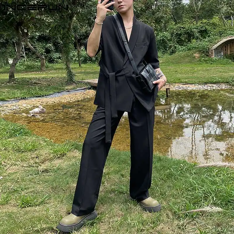 INCERUN Hot Sale Sets 2021 New Men's Fashion Short Sleeve Lace Up Shirts Long Pants Suit Casual Streetwear Suit 2 Pieces S-5XL
INCERUN Hot Sale Sets 2021 New Men's Fashion Short Sleeve Lace Up Shirts Long Pants Suit Casual Streetwear Suit 2 Pieces S-5XL