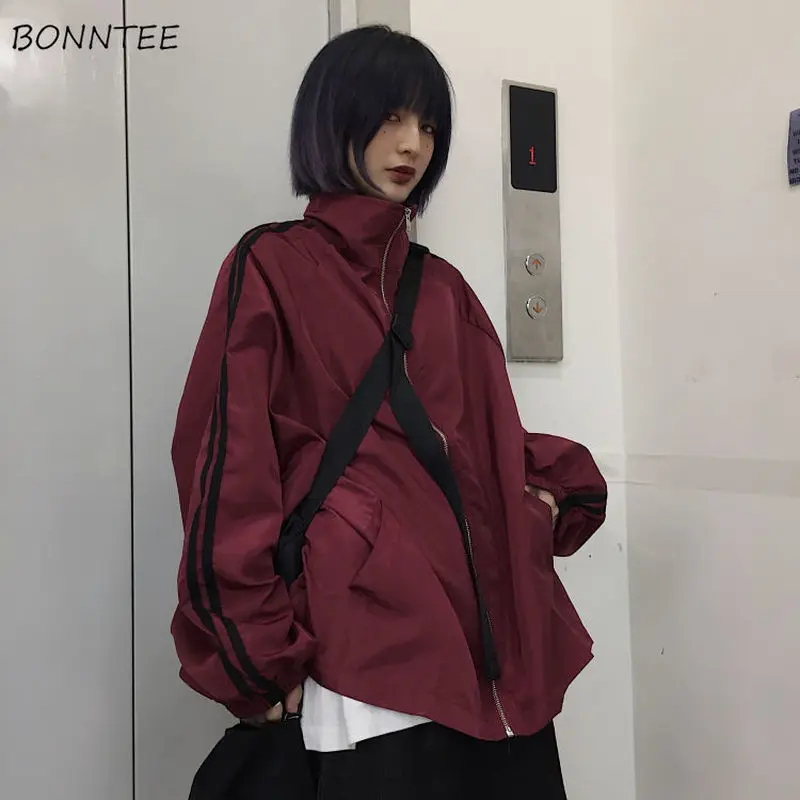 Jackets Women BF Style Chic Harajuku Sun-proof Leisure Spring Couples Jacket Zipper High Street All-match Popular Teens Outwear | Женская