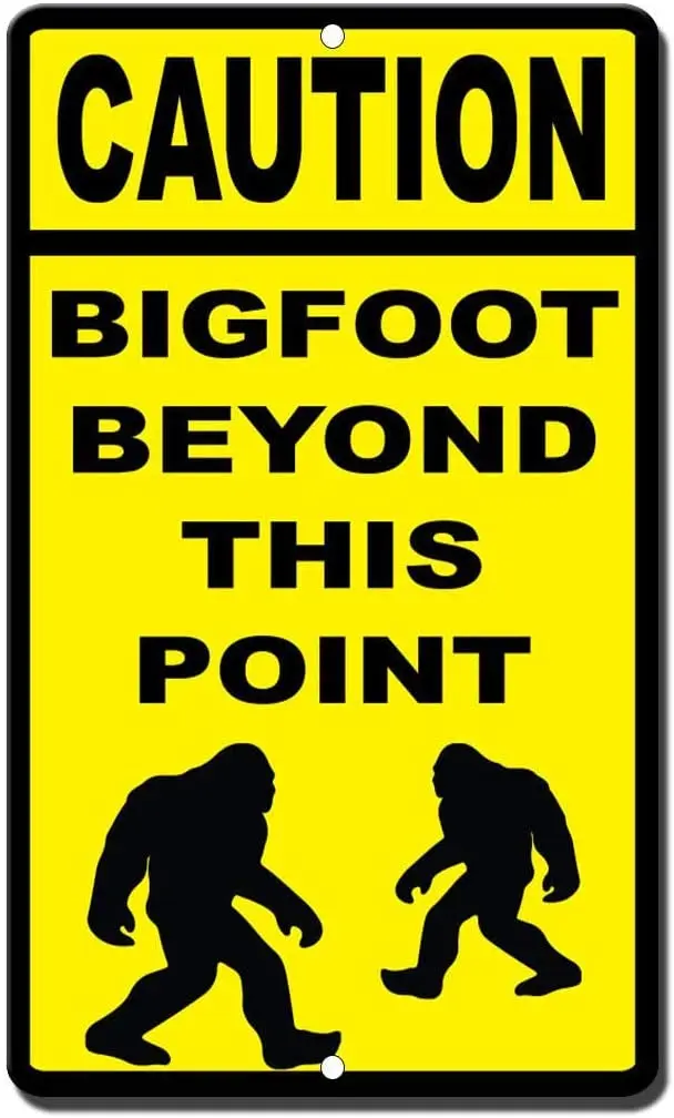 Caution Bigfoot Beyond This Point Poster Funny Art Decor Vintage Aluminum Retro Metal Tin Sign Painting Decorative Signs
Caution Bigfoot Beyond This Point Poster Funny Art Decor Vintage Aluminum Retro Metal Tin Sign Painting Decorative Signs