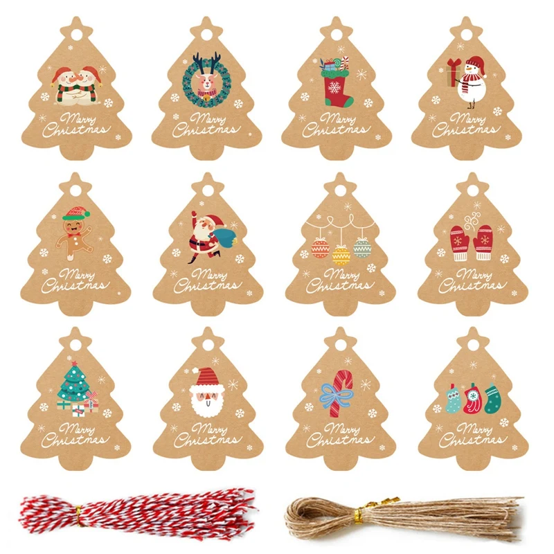 50Sets Merry Christmas Gift Tags Snowman Xmas Tree Shape DIY Hang Tags With Rope New Year Party Gift Wrapping Labels
50Sets Merry Christmas Gift Tags Snowman Xmas Tree Shape DIY Hang Tags With Rope New Year Party Gift Wrapping Labels