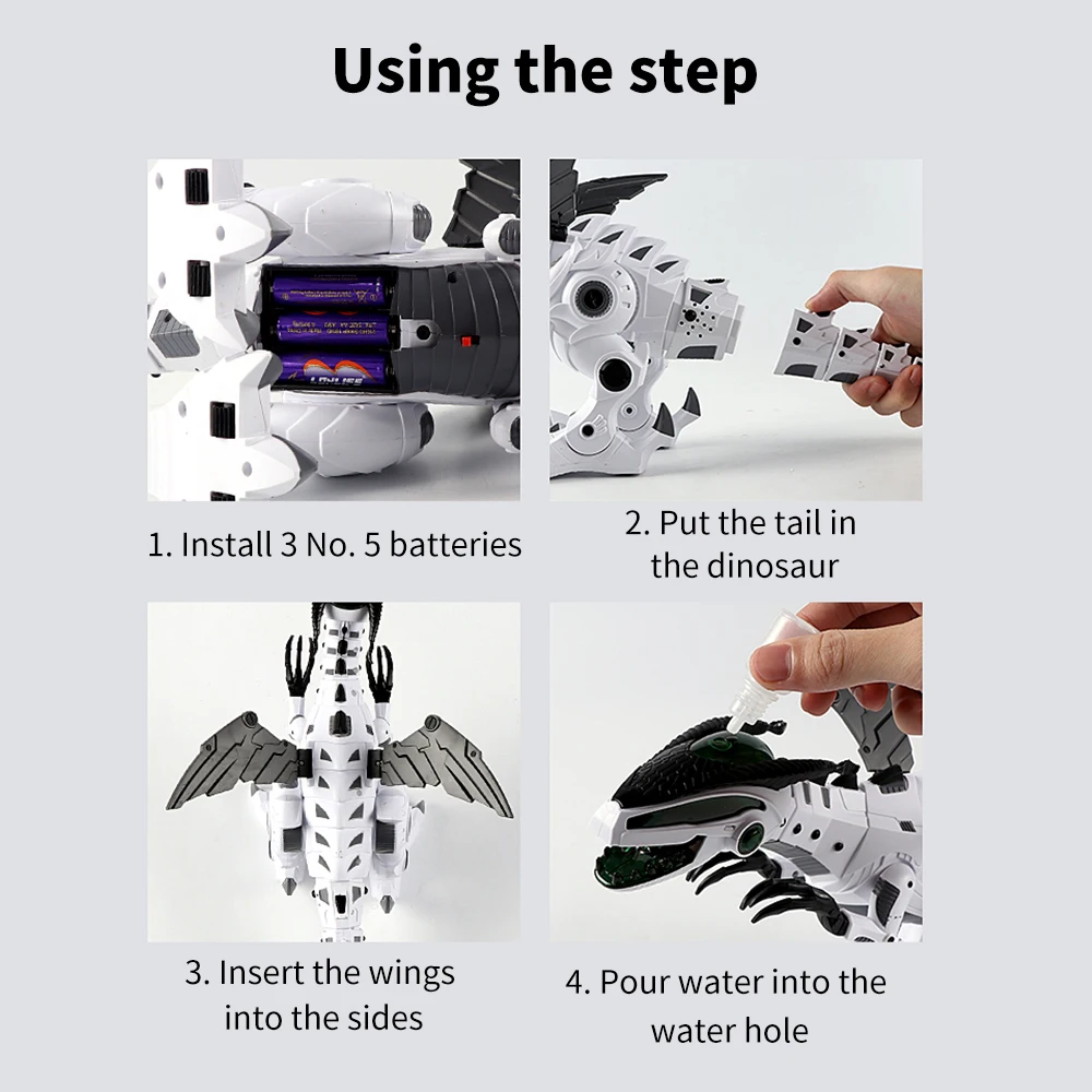 Electric Dinosaur Toy Spray Dinosaur Robot Multifunctional Realistic Simulation Toy Walking Animal Model Educational Toy For Kid
Electric Dinosaur Toy Spray Dinosaur Robot Multifunctional Realistic Simulation Toy Walking Animal Model Educational Toy For Kid