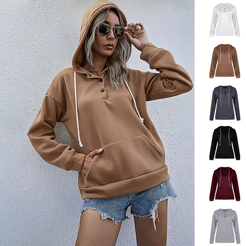 Autumn Drawstring Sweatshirt Women Button Pocket Pullovers Solid Color Casual Loose Hoodies Plus Size 3XL Streetwear Hooded
Autumn Drawstring Sweatshirt Women Button Pocket Pullovers Solid Color Casual Loose Hoodies Plus Size 3XL Streetwear Hooded