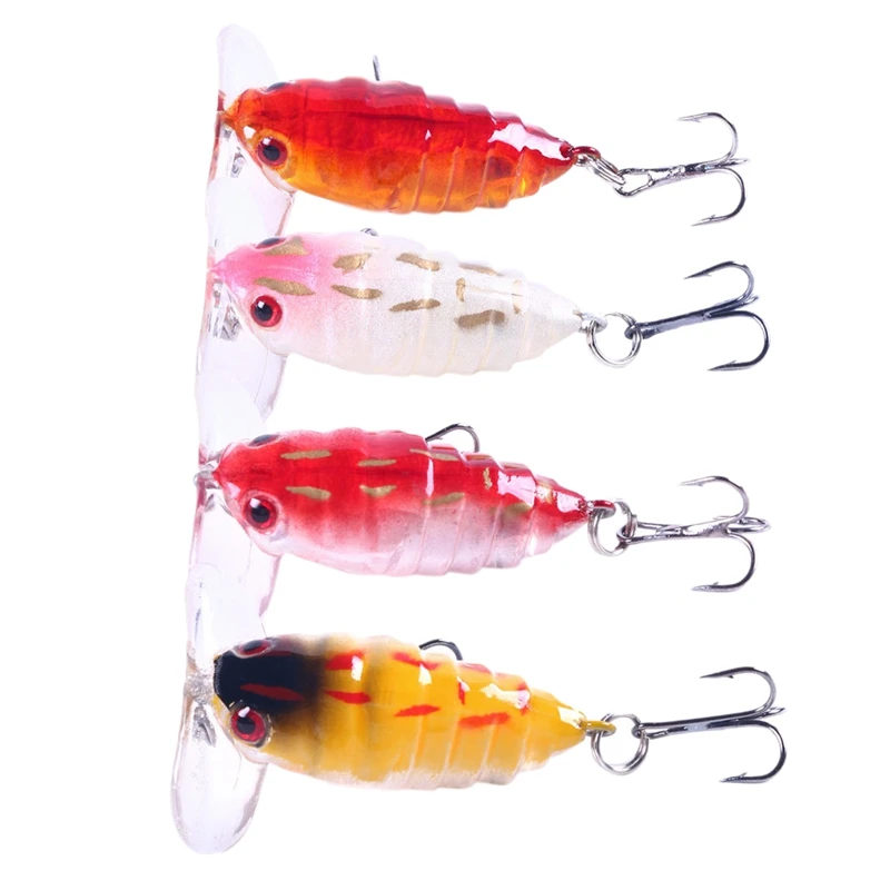 

4Pcs Exquisite Fishing Tackle 40mm 4.4G Cicada Bait Fishing Lure Insect Bug Lure Sea Beetle Crank for Bass Carp Fishing