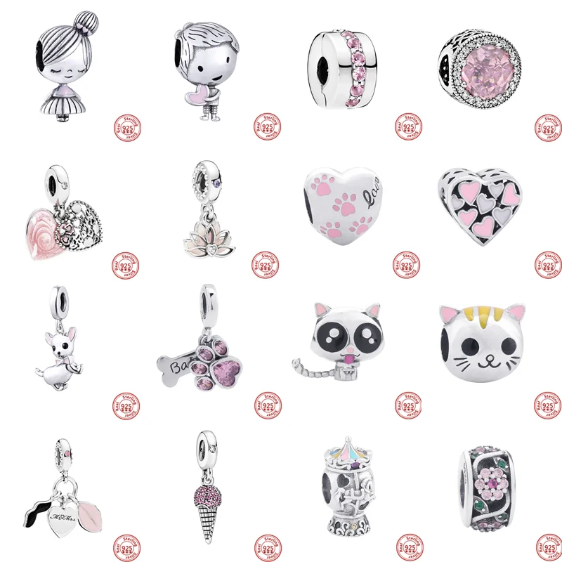 Real 925 Sterling Silver Carousel Cute Cat Love Heart Paw Imprint Beads Fit Original Pandora Charms Bracelet DIY Women Jewelry
Real 925 Sterling Silver Carousel Cute Cat Love Heart Paw Imprint Beads Fit Original Pandora Charms Bracelet DIY Women Jewelry