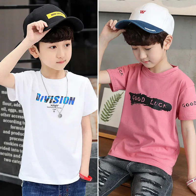 Boys T-Shirt Children's Cotton O-Neck Fashion Letter Print Tops Pullover Boy Kids Clothing Summer Clothes For Child 110-160cm
Boys T-Shirt Children's Cotton O-Neck Fashion Letter Print Tops Pullover Boy Kids Clothing Summer Clothes For Child 110-160cm