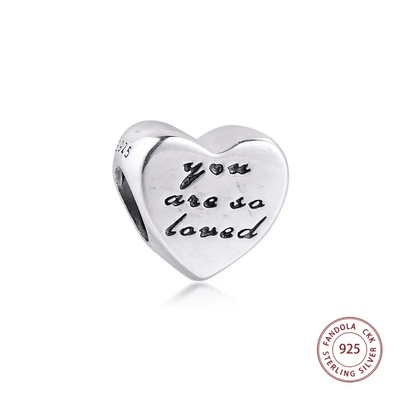 Fits Europe Bracelet 925 Sterling Silver You Are So Loved Heart Charm Beads for Jewelry Making Berloques Kralen
Fits Europe Bracelet 925 Sterling Silver You Are So Loved Heart Charm Beads for Jewelry Making Berloques Kralen