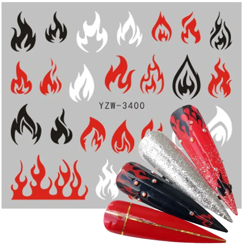 2022 New Designs Fire Flame Nail Stickers 3D Watermark Flames Nail Art Foil Water Transfer Sticker Decal Decorations
2022 New Designs Fire Flame Nail Stickers 3D Watermark Flames Nail Art Foil Water Transfer Sticker Decal Decorations