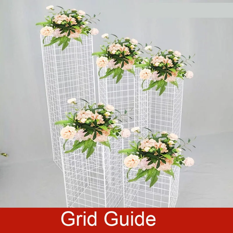 

Wedding Decoration Props Sets Wrought Iron Grid Guide Foldable T Stage Setting Square Guide Wedding Stage Grid Decoration