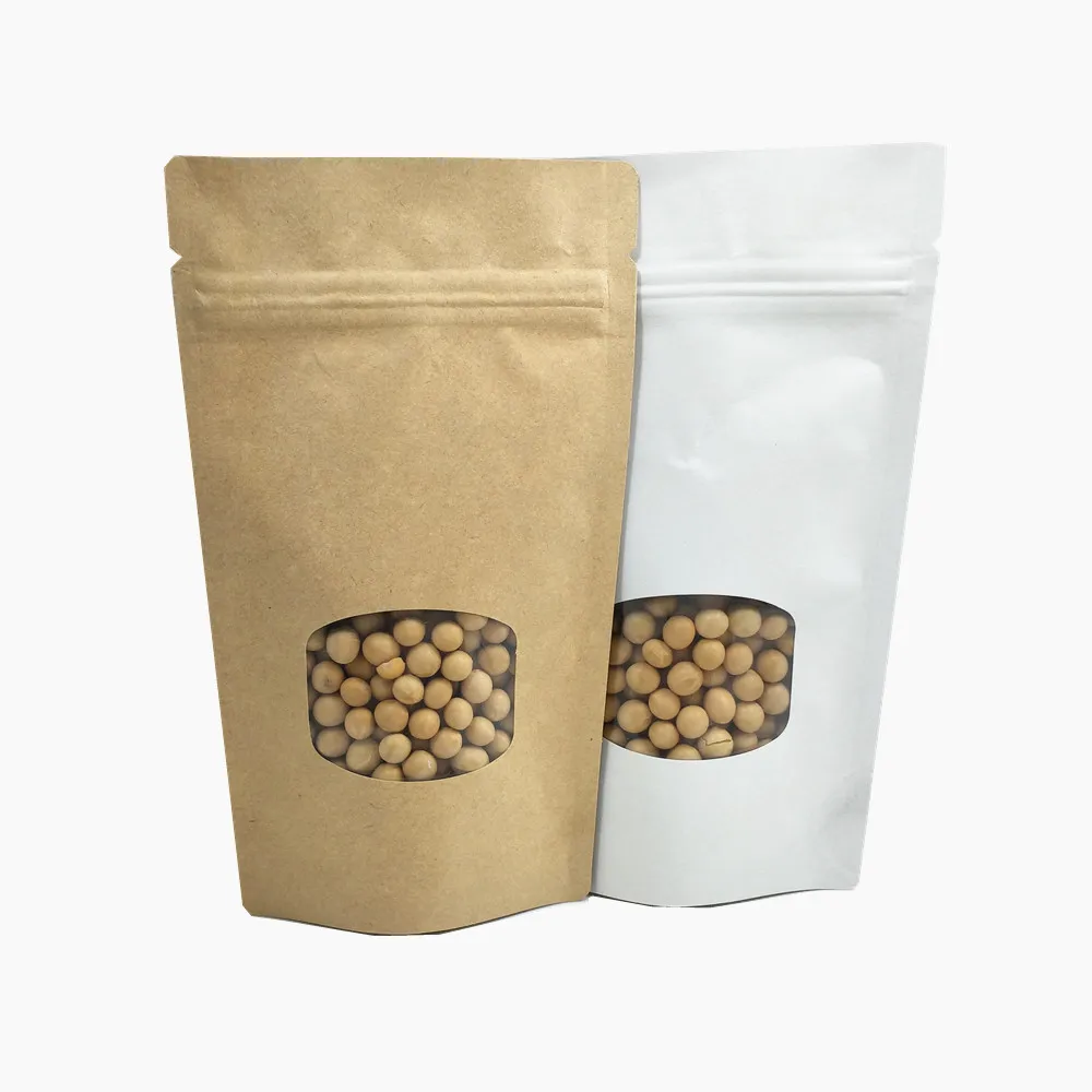 Reusable Stand Up Zip Lock Food Bags With Plastic Window 50Pcs/Lot Kraft Paper Mylar Foil Dried Flower Snack Packing Pouches
Reusable Stand Up Zip Lock Food Bags With Plastic Window 50Pcs/Lot Kraft Paper Mylar Foil Dried Flower Snack Packing Pouches