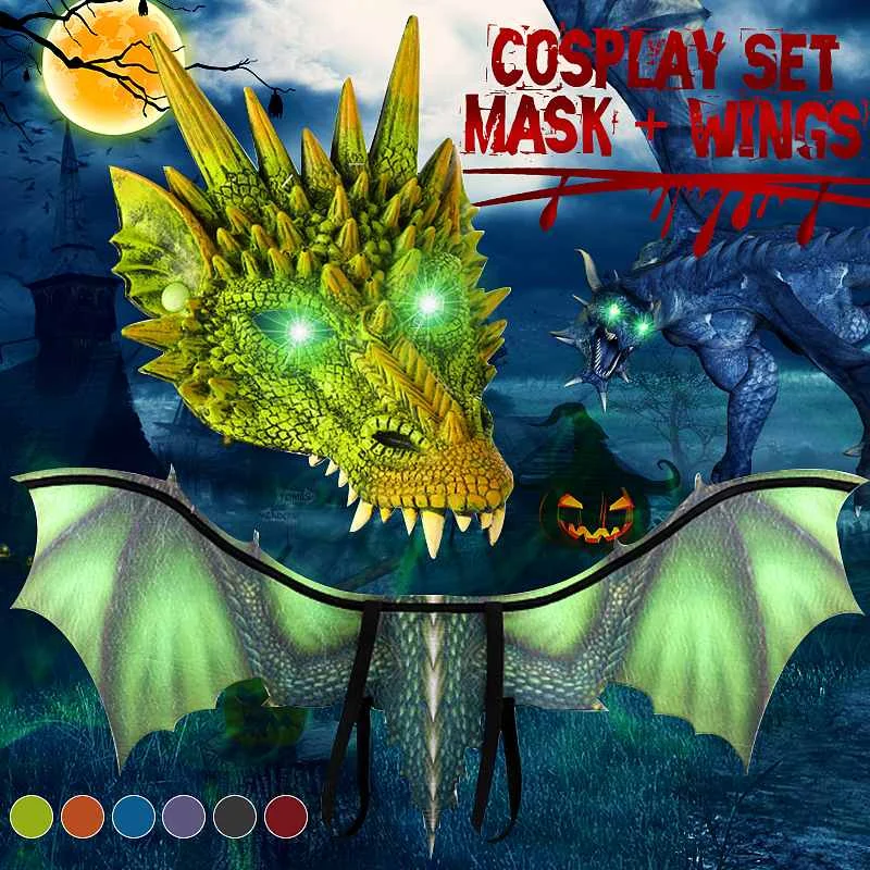 Набор для детей Demon костюм дракона для косплея, маски с крыльями динозавров, Рождество, Хэллоуин, карнавал, подарок для детей, реквизит для ве...
Набор для детей Demon костюм дракона для косплея, маски с крыльями динозавров, Рождество, Хэллоуин, карнавал, подарок для детей, реквизит для ве...