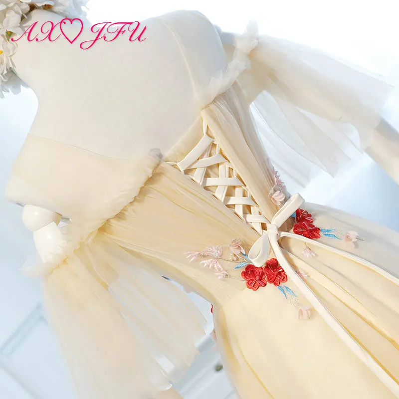 AXJFU princess champagne lace red flower Bridesmaid Dress party bow fashion o neck beading ruffles pink long Bridesmaid Dress
AXJFU princess champagne lace red flower Bridesmaid Dress party bow fashion o neck beading ruffles pink long Bridesmaid Dress